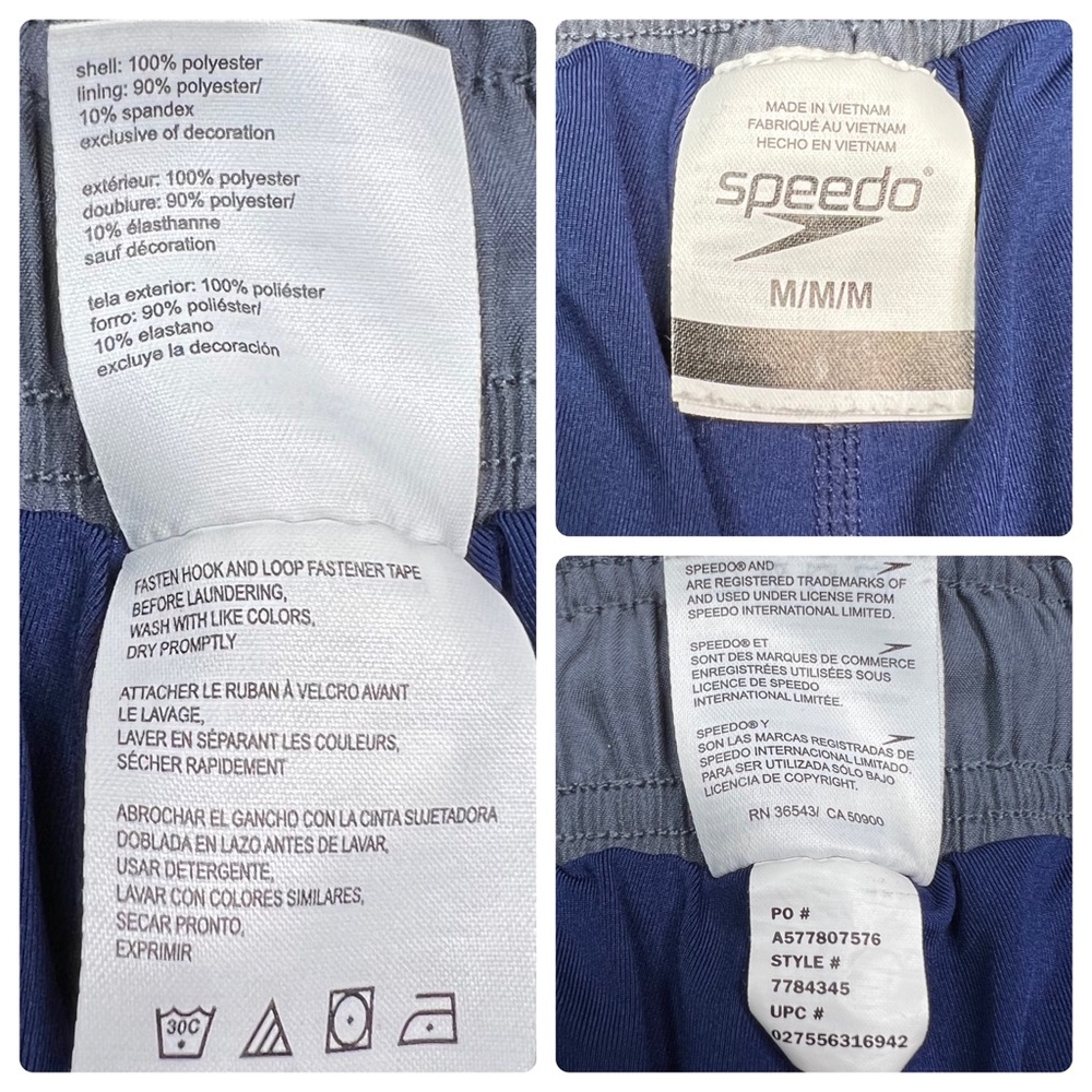 Speedo Blue Palm Clouds Swim Trunks 8” Size M - Picture 12 of 12